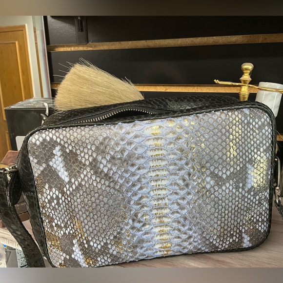 Crossbody one of a kind PYTHON HANDBAG GOLDEN GOOSE LOOK ALIKE STYLE - Picture 5 of 9
